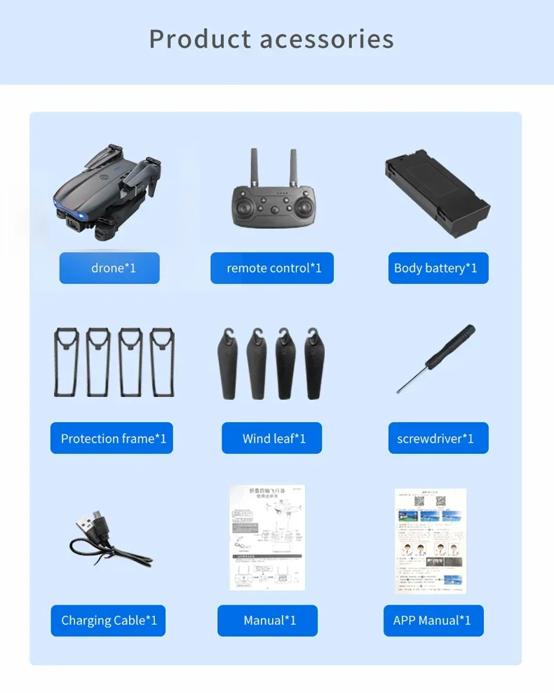 2024 E99Pro RC Drone 4K Professinal With 1080P Wide Angle HD Camera Foldable Helicopter WIFI FPV Height Hold Gift Toy – Image 34