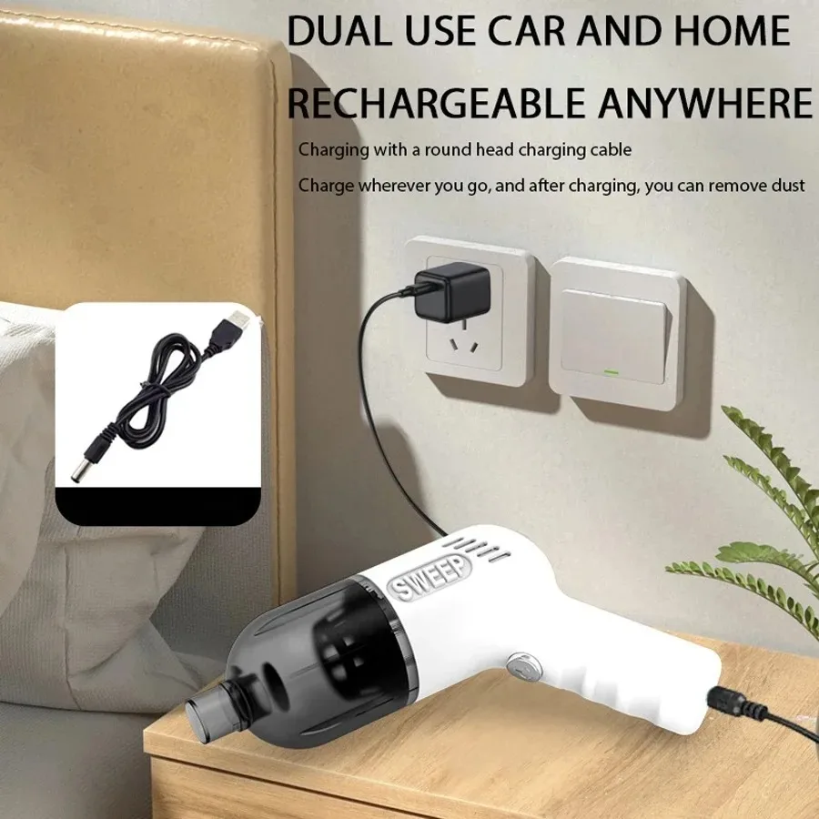 Wireless Mini Vacuum Cleaner USB Rechargeable Handheld Powerful Indoor Sofa Desktop Window Vacuum Cleaner Car Home Dual-purpose – Image 2