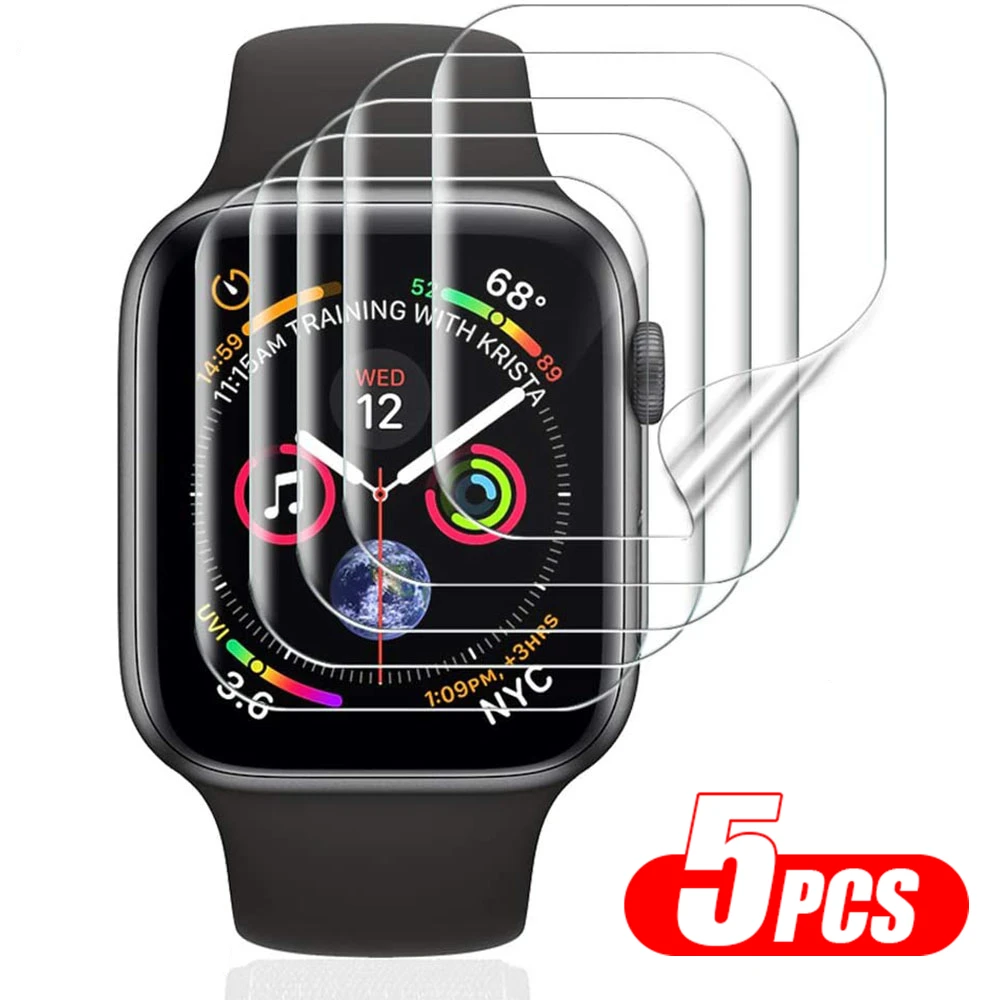 5pcs/lot Screen Protector Film For Apple Watch 9 8 7 6 SE 5 4 3 Full Protective For IWatch Series 38mm 42mm 45mm 41mm 40mm 44mm – Image 10