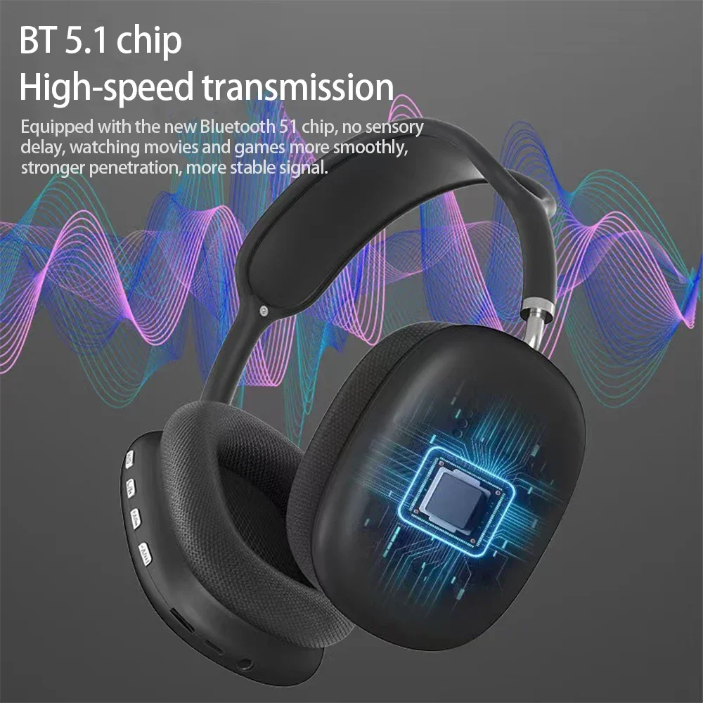P9 Wireless Bluetooth Earphones Headphones Outdoor Sports Headset 5.1 With Charging Bin Display Touch Control Earbuds for Muisc – Image 4