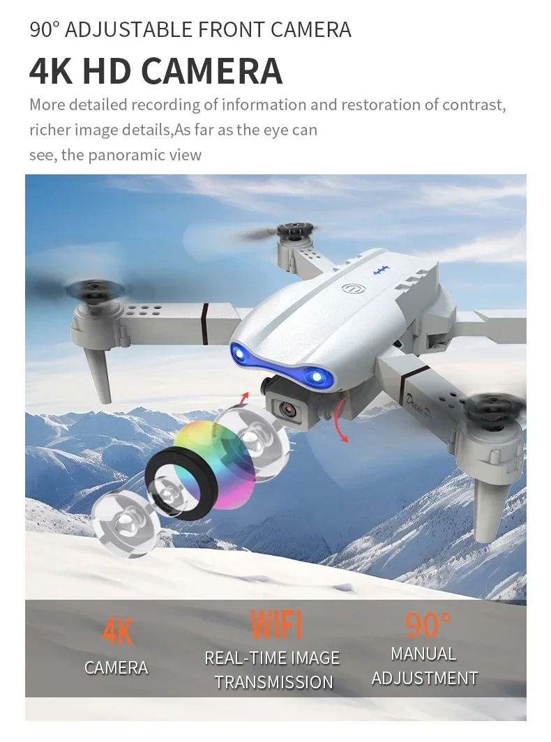 2024 E99Pro RC Drone 4K Professinal With 1080P Wide Angle HD Camera Foldable Helicopter WIFI FPV Height Hold Gift Toy – Image 19