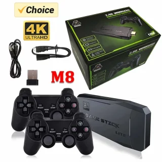 M8 Video Game Console 2.4G Wireless Dual Controller 4K with 10,000 Retro Games 64GB - Perfect Christmas Gift