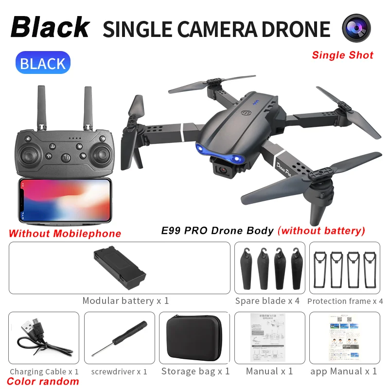 2024 E99Pro RC Drone 4K Professinal With 1080P Wide Angle HD Camera Foldable Helicopter WIFI FPV Height Hold Gift Toy – Image 12
