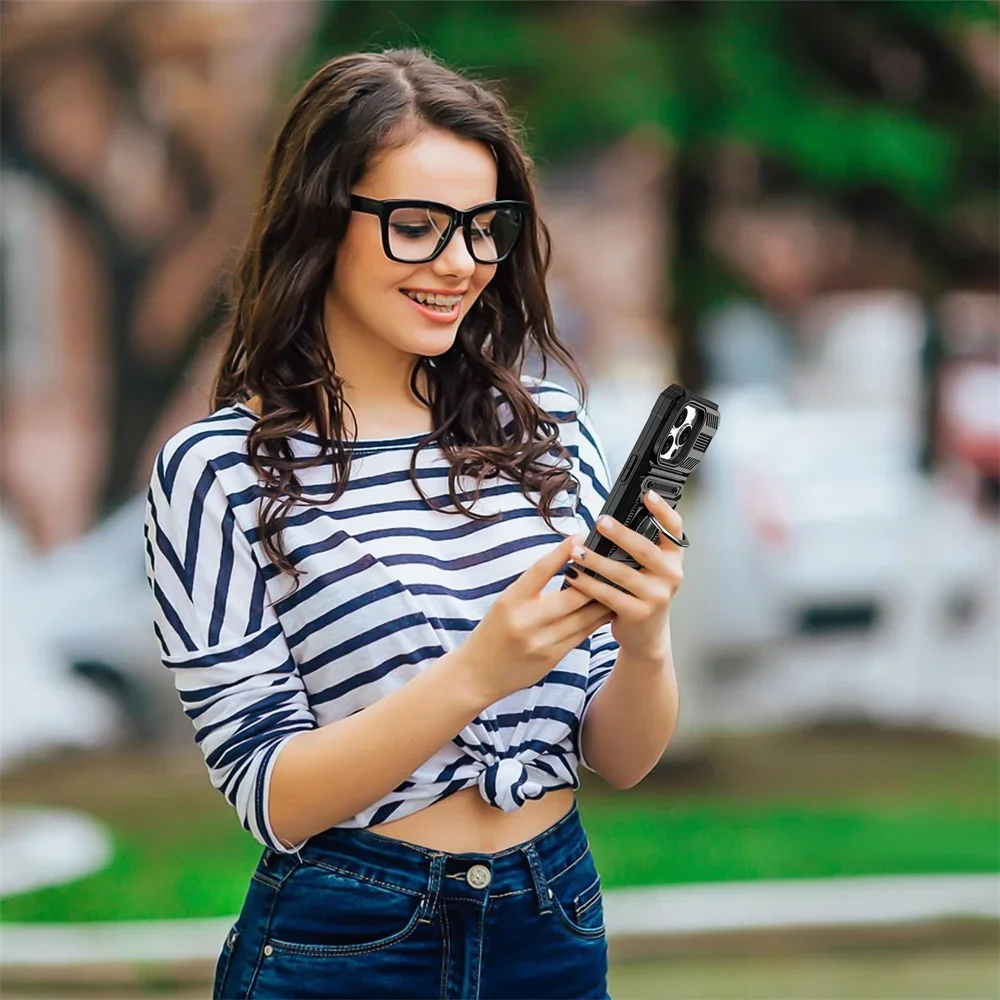 Case For iPhone 16 15 14 13 12 11 Pro Max XS XR 8 7 Plus Magnetic Rotated Ring Kickstand Heavy Duty Drop Protection Wallet Cover – Image 21